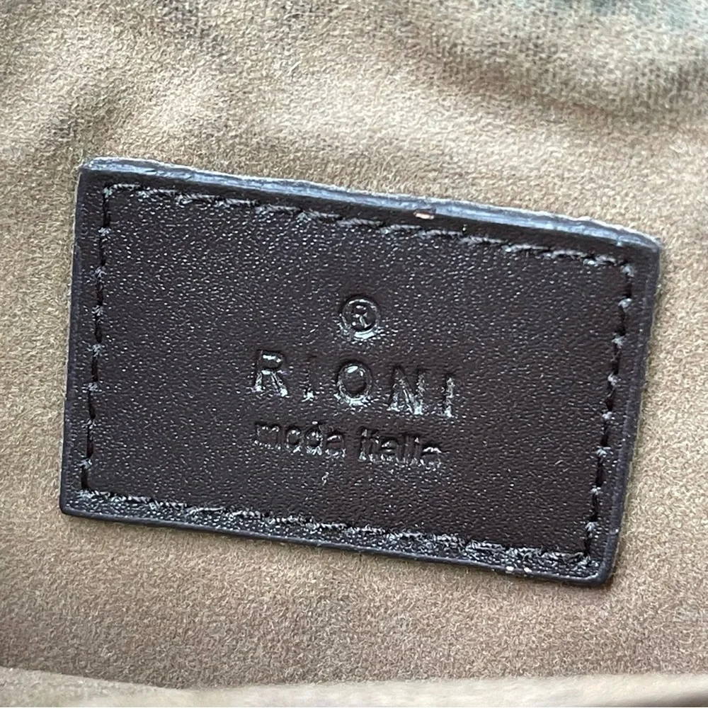 Rioni Isla Button Zip Croc Embossed Leather Wallet